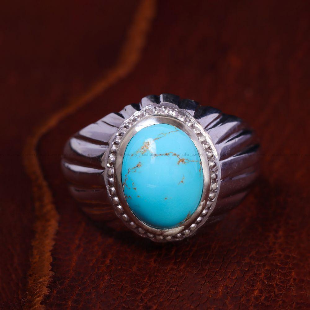 انگشتر فیروزه شجری مردانه کد 13091