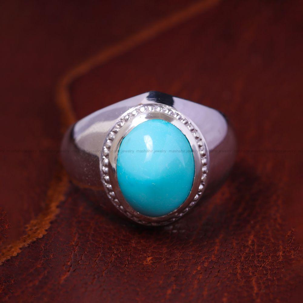 انگشتر فیروزه عجمی مردانه کد 13113