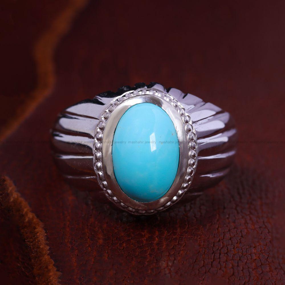 انگشتر فیروزه عجمی مردانه کد 13128