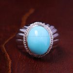 انگشتر فیروزه عجمی مردانه کد 13137