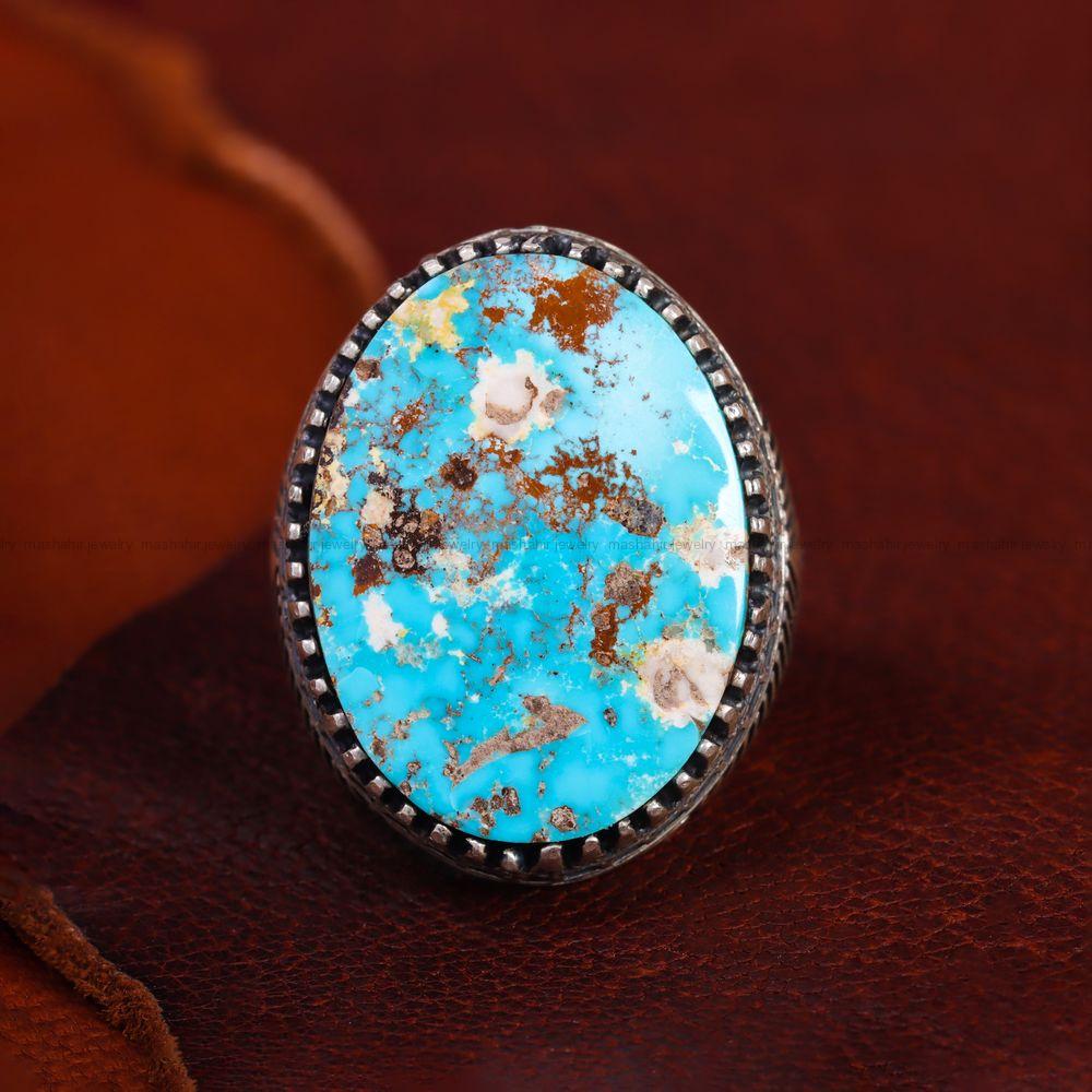 انگشتر فیروزه شجری مردانه کد 13225