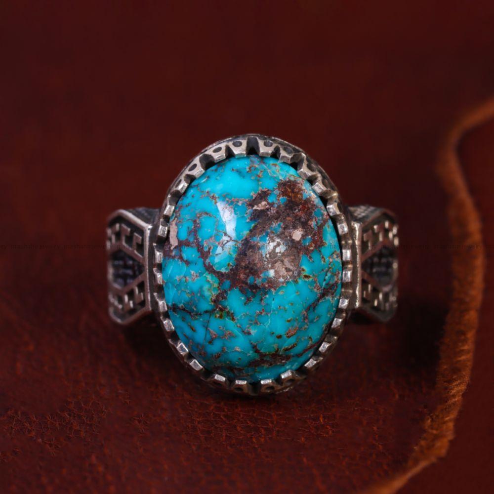 انگشتر فیروزه شجری مردانه کد 13264