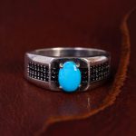 انگشتر فیروزه عجمی مردانه کد 13282