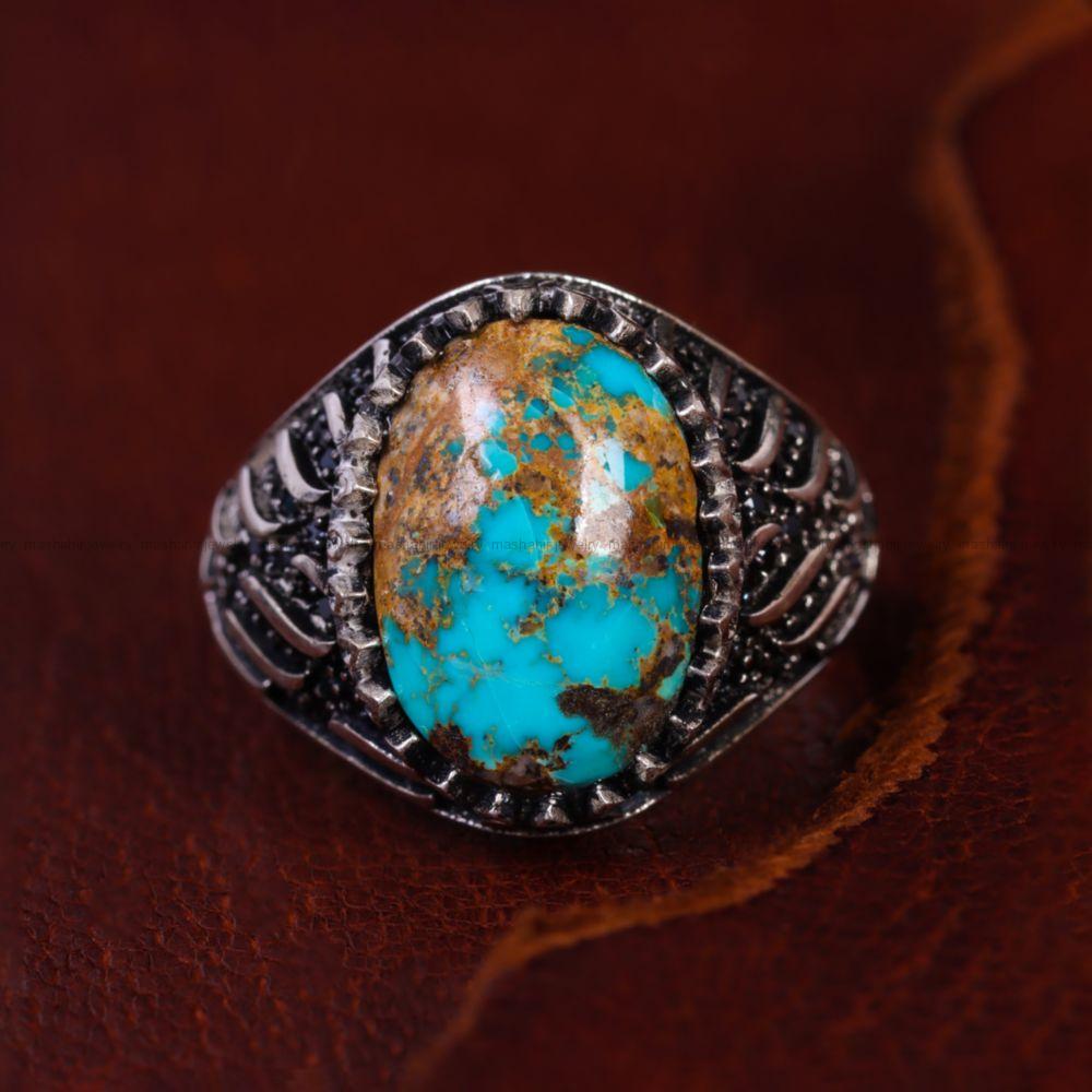انگشتر فیروزه شجری مردانه کد 1329