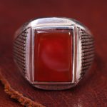 انگشتر عقیق مردانه کد 13427