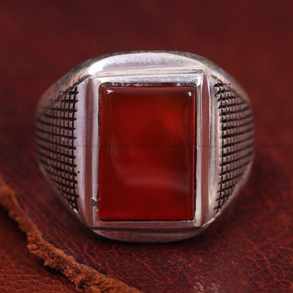 انگشتر عقیق مردانه کد 13436