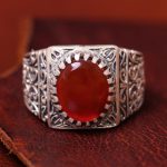 انگشتر عقیق مردانه کد 13452