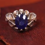 انگشتر ياقوت کبود مردانه کد 13504