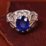 انگشتر ياقوت کبود مردانه کد 13507