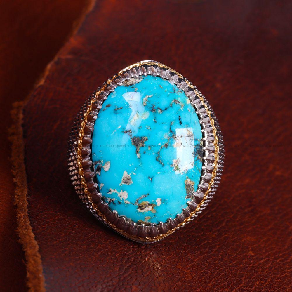 انگشتر فیروزه شجری مردانه کد 13627