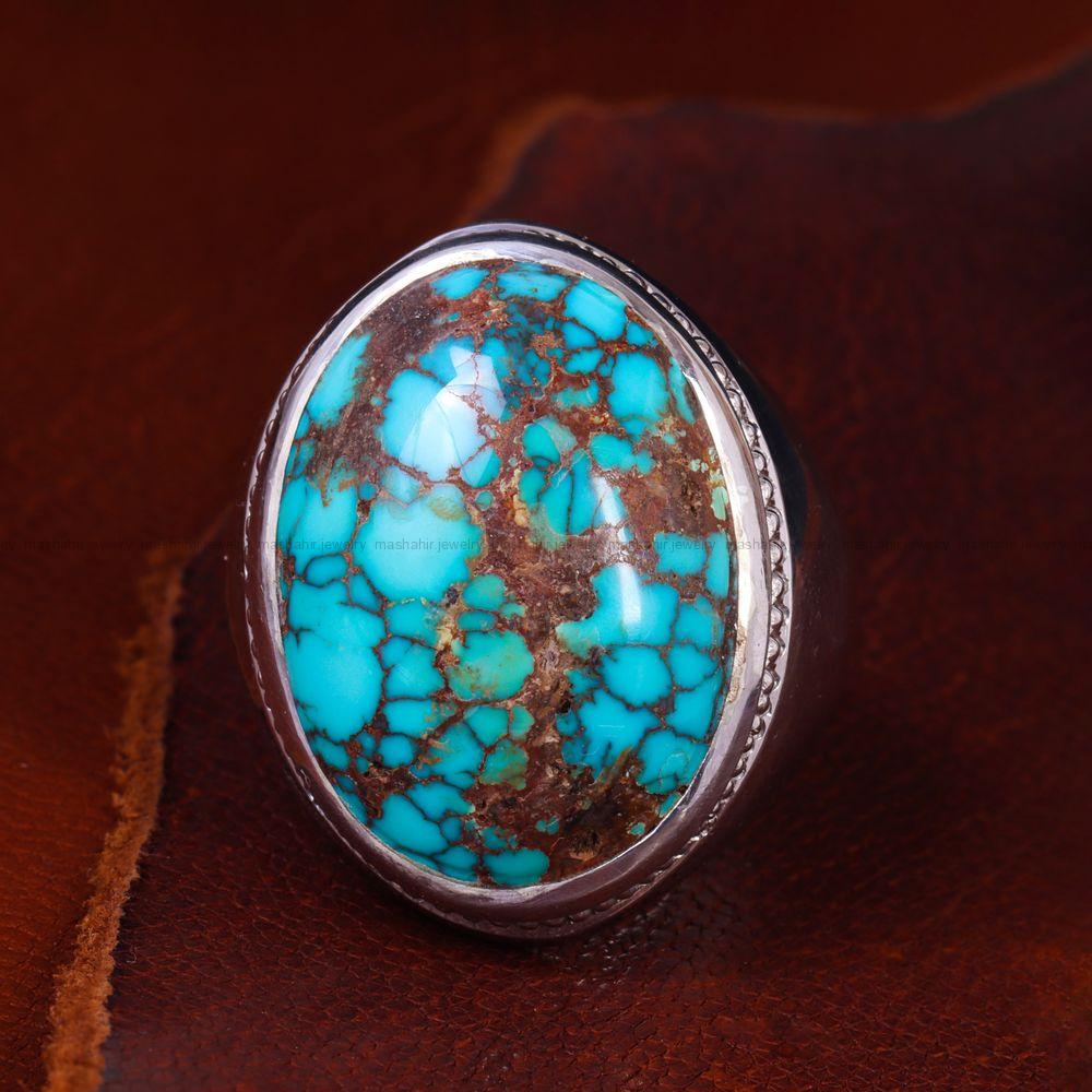 انگشتر فیروزه شجری مردانه کد 13631