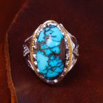 انگشتر فیروزه شجری مردانه کد 13632