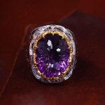 انگشتر آمیتیست مردانه کد 13649