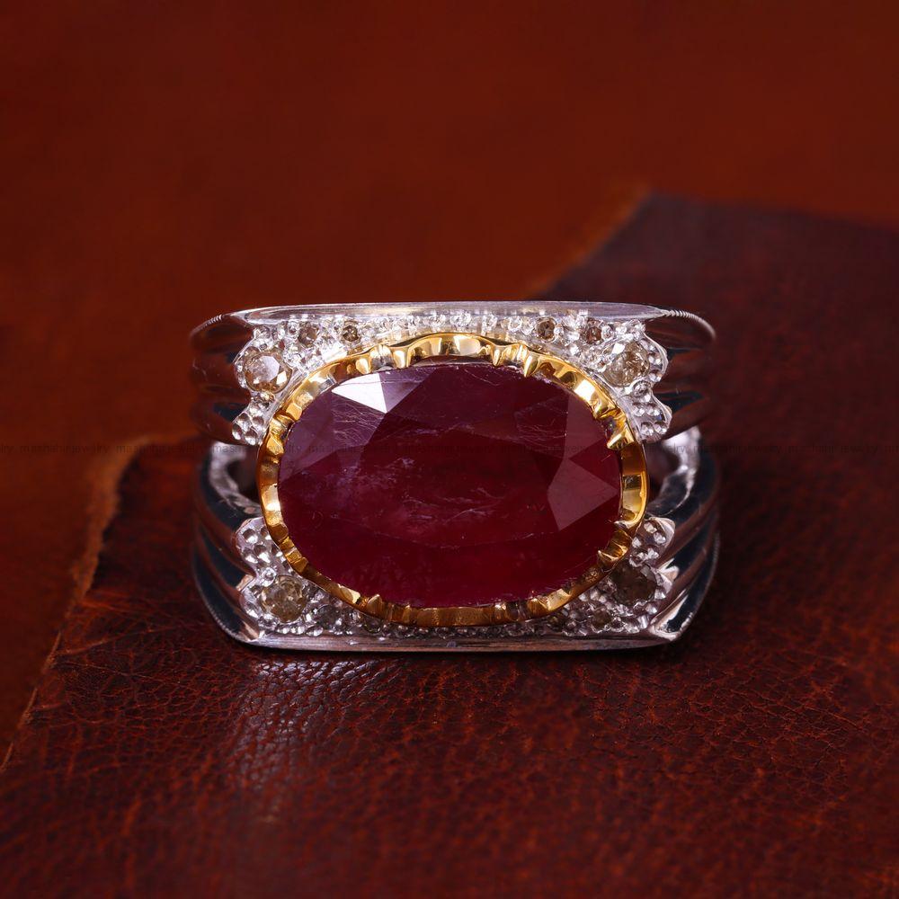 انگشتر یاقوت سرخ مردانه کد 13650