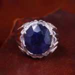 انگشتر ياقوت کبود مردانه کد 13655