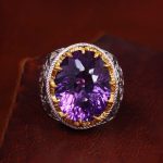 انگشتر آمیتیست مردانه کد 13659