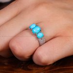 انگشتر فیروزه عجمی زنانه کد 13666