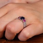 انگشتر یاقوت کبود و سرخ زنانه کد 13669