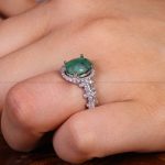 انگشتر زمرد زنانه کد 13671