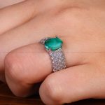 انگشتر زمرد زنانه کد 13676