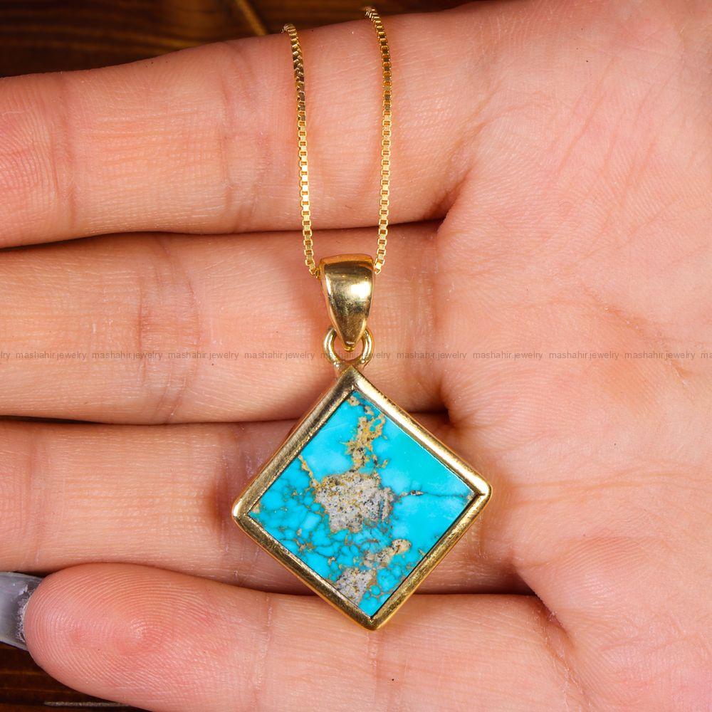 گردنبند فیروزه زنانه کد 13680