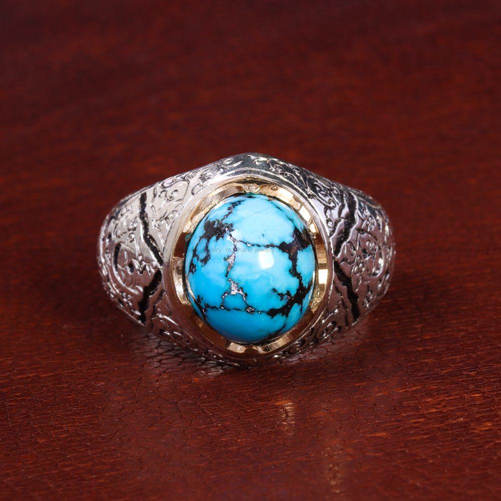 انگشتر فیروزه شجری مردانه کد 13778