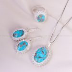 نیم ست فیروزه زنانه کد 13699