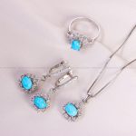 نیم ست فیروزه زنانه کد 13701