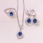 نیم ست سنتاتیک یاقوت کبود زنانه کد 13760