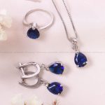 نیم ست سنتاتیک یاقوت کبود زنانه کد 13763