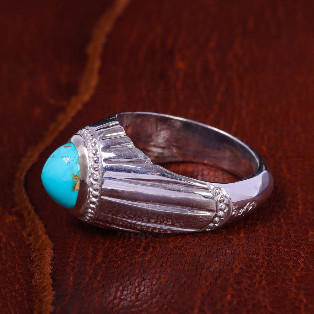 انگشتر فیروزه عجمی مردانه کد 13076