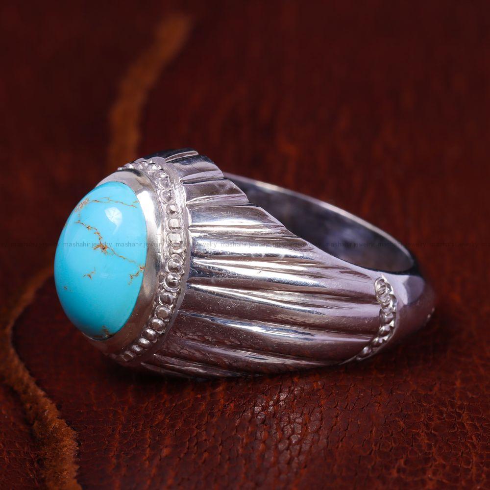 انگشتر فیروزه شجری مردانه کد 130