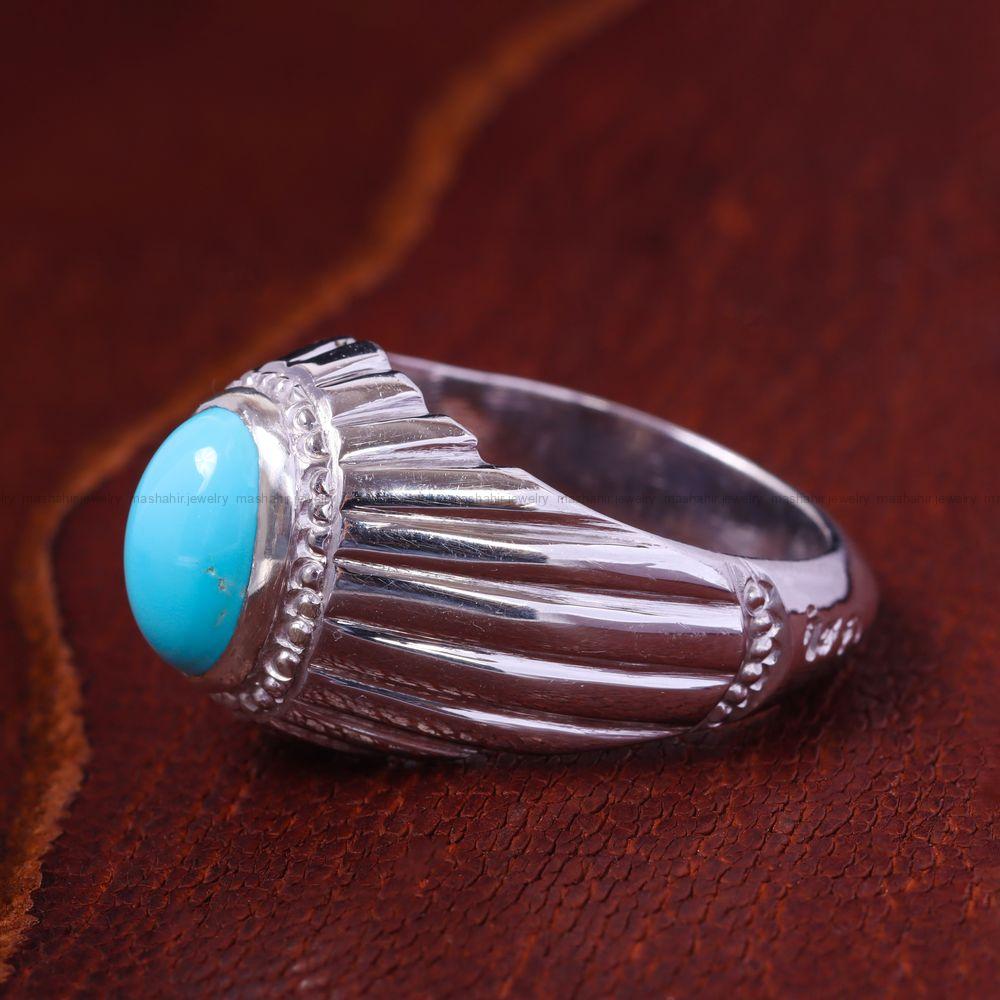 انگشتر فیروزه عجمی مردانه کد 13122