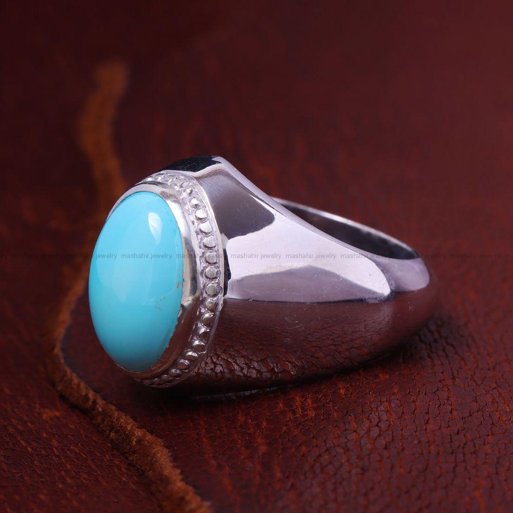 انگشتر فیروزه عجمی مردانه کد 13146