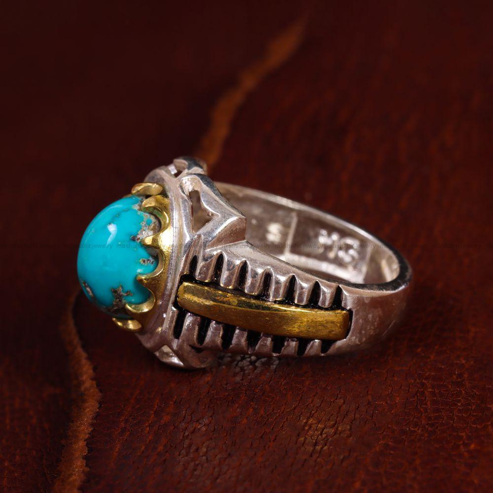 انگشتر فیروزه شجری مردانه کد 13177