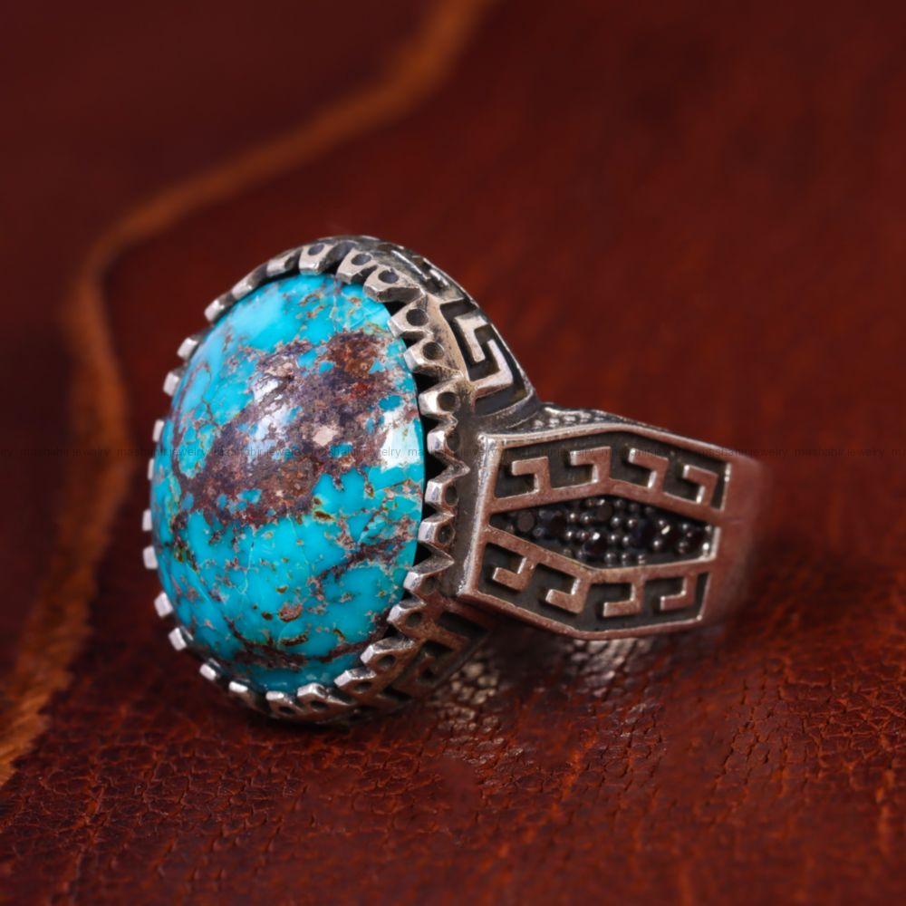 انگشتر فیروزه شجری مردانه کد 13264