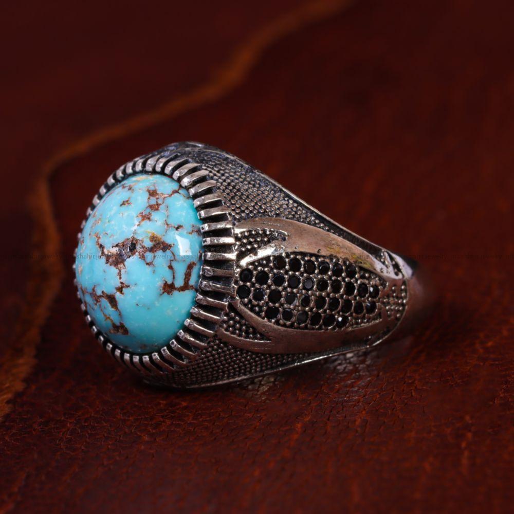 انگشتر فیروزه شجری مردانه کد 13291