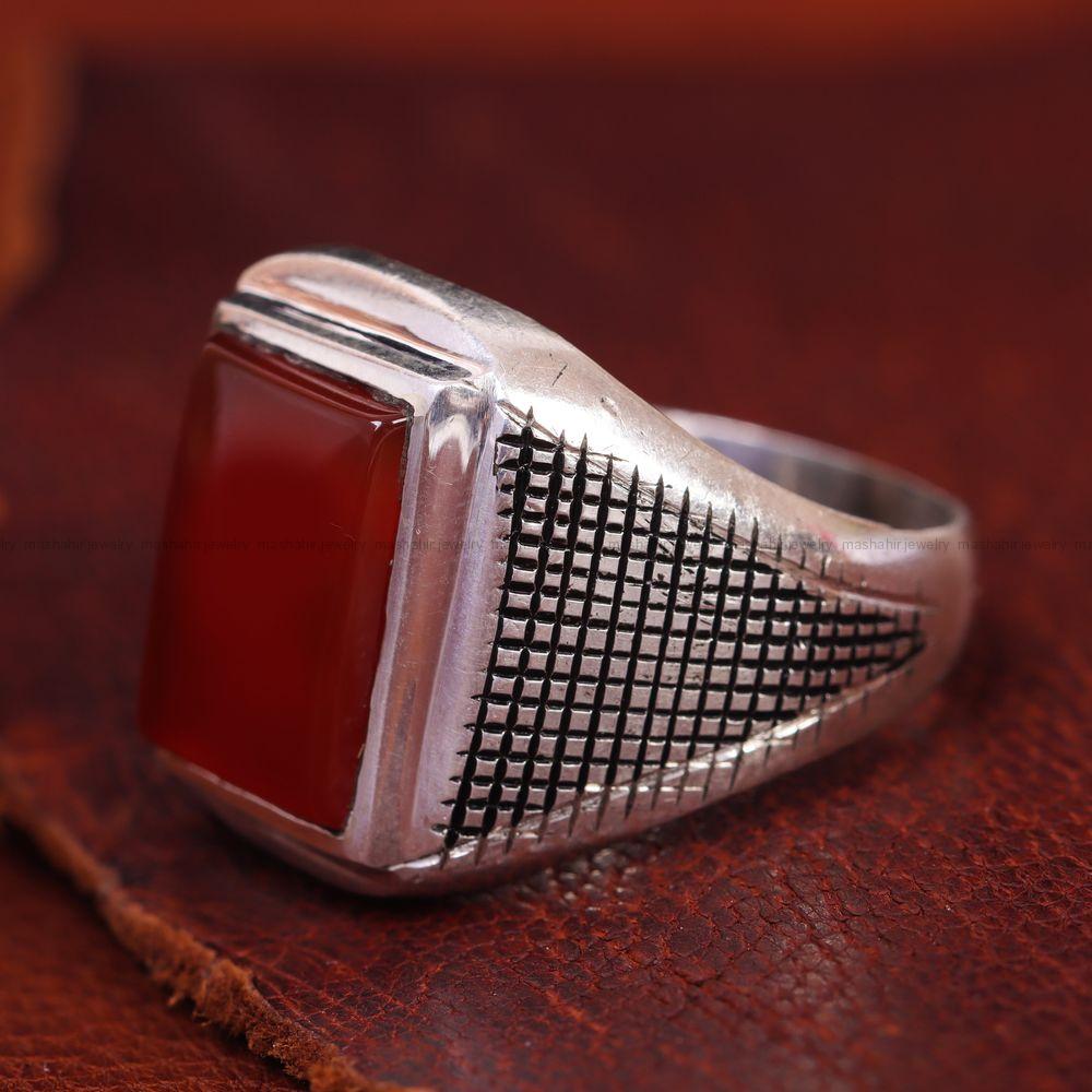 انگشتر عقیق مردانه کد 13436