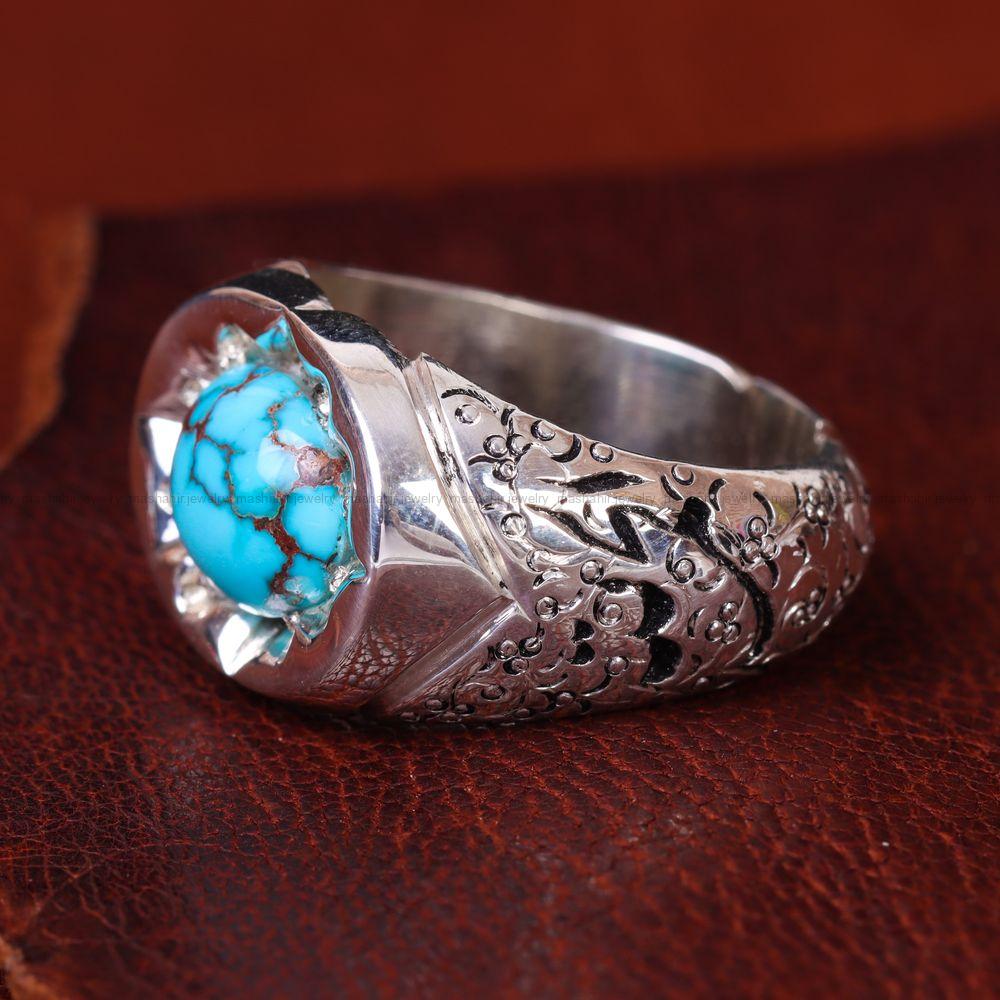 انگشتر فیروزه شجری مردانه کد 13516