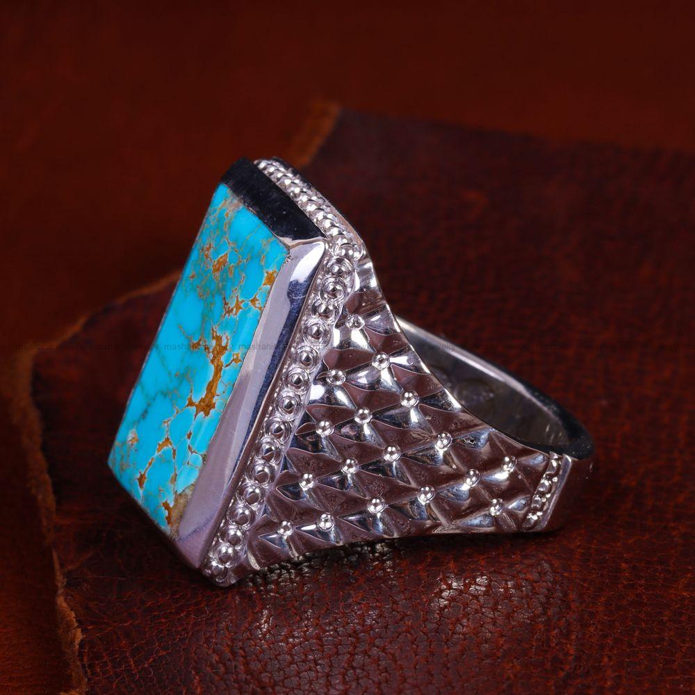 انگشتر فیروزه شجری مردانه کد 13618
