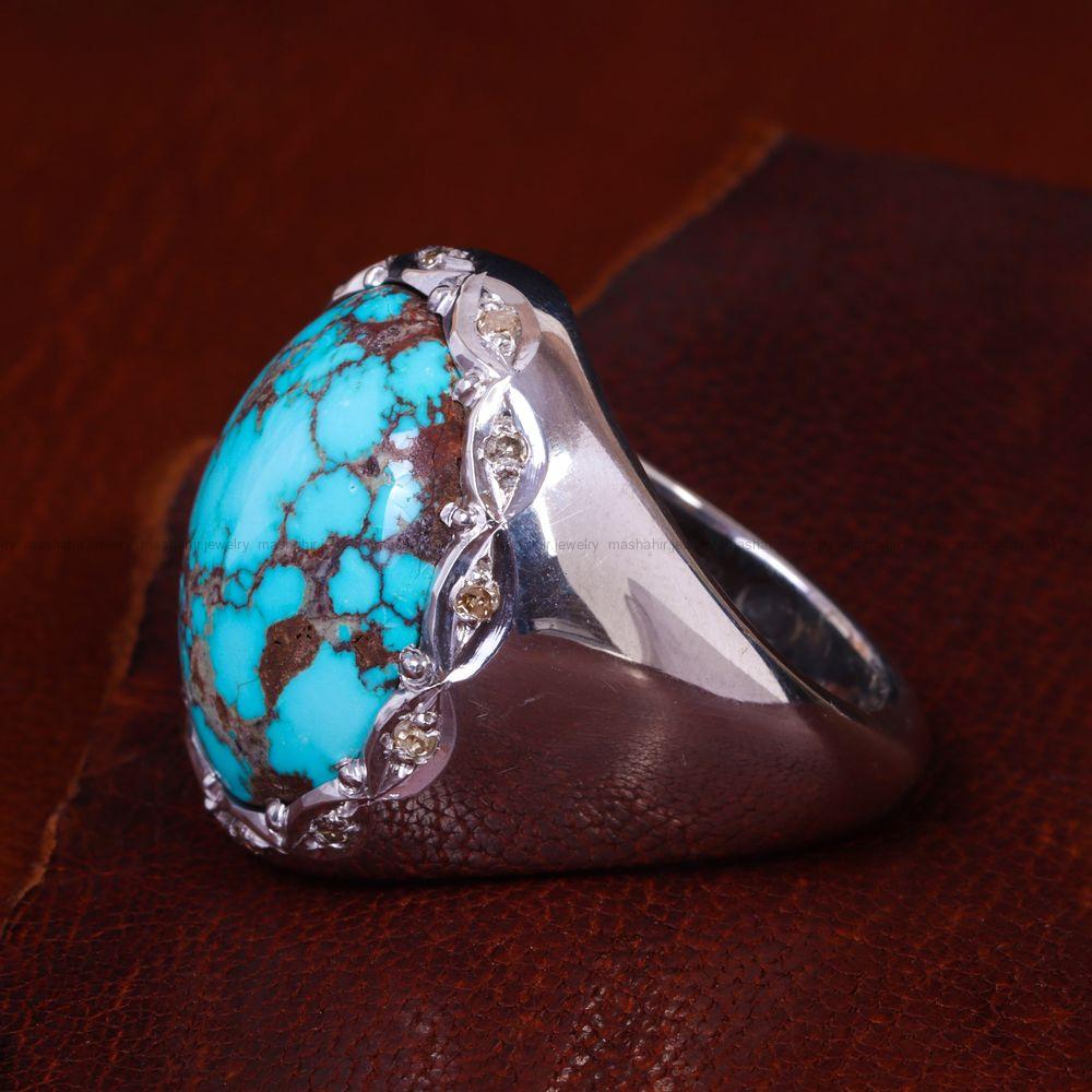 انگشتر فیروزه شجری مردانه کد 13633