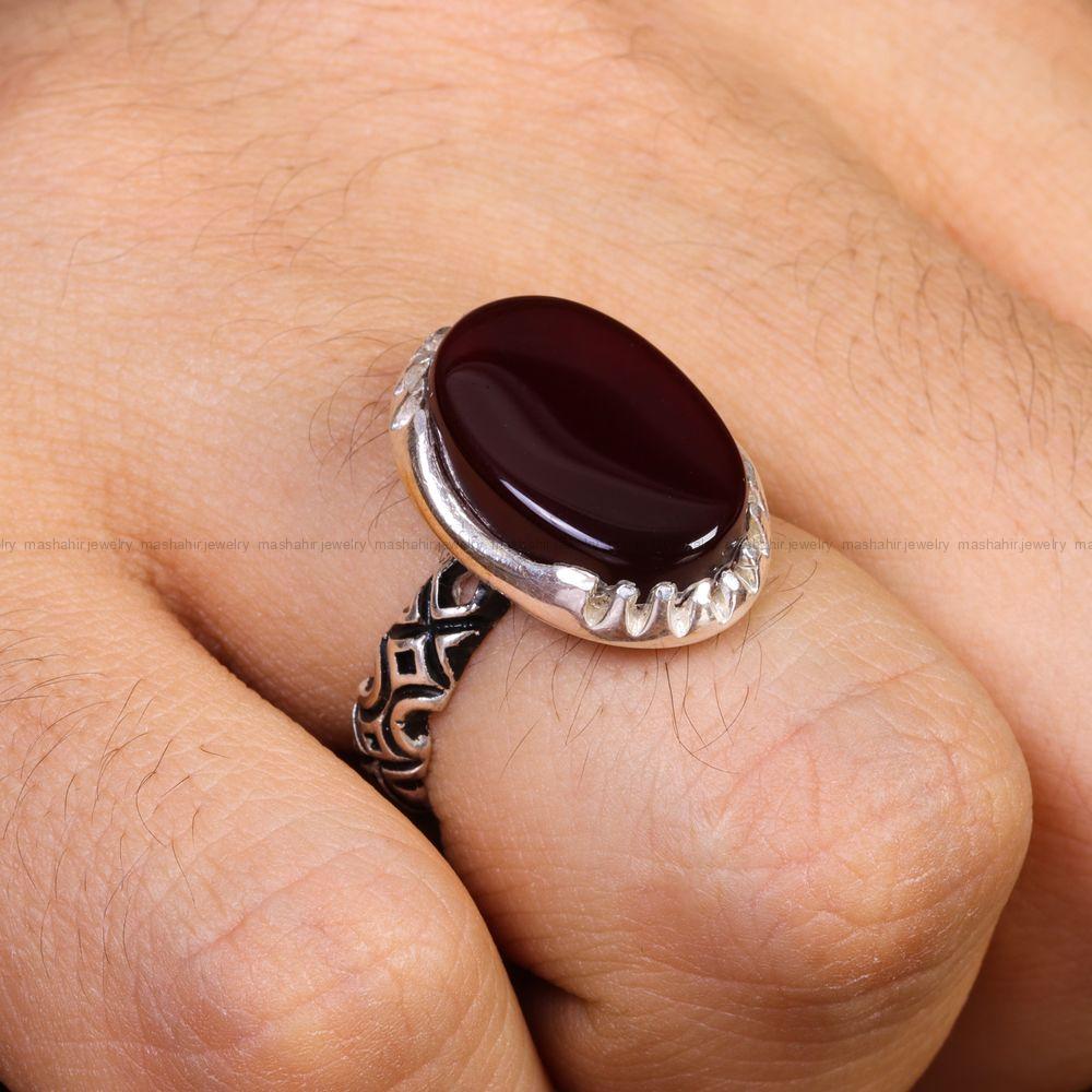 انگشتر عقیق مردانه کد 13437