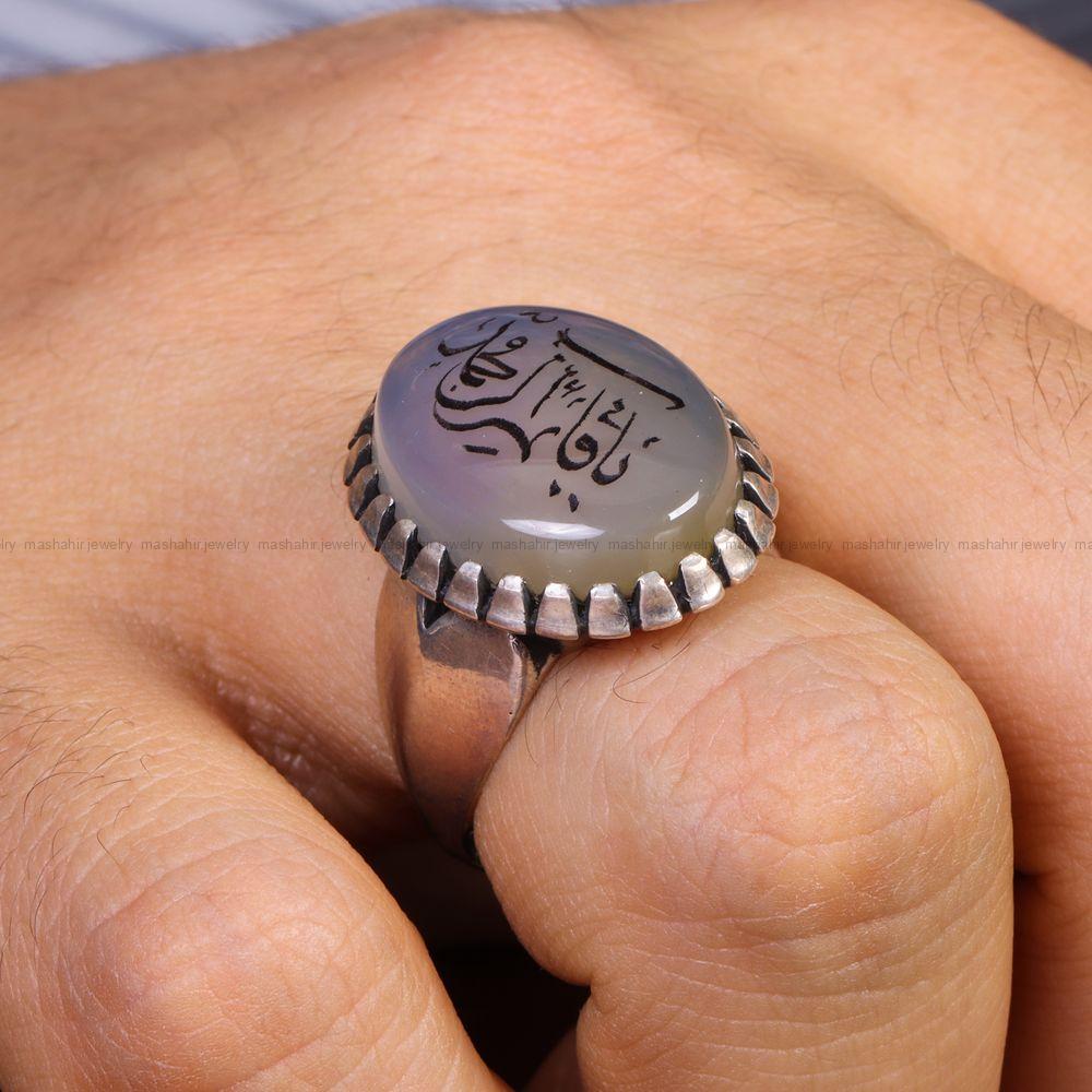 انگشتر عقیق مردانه کد 13490