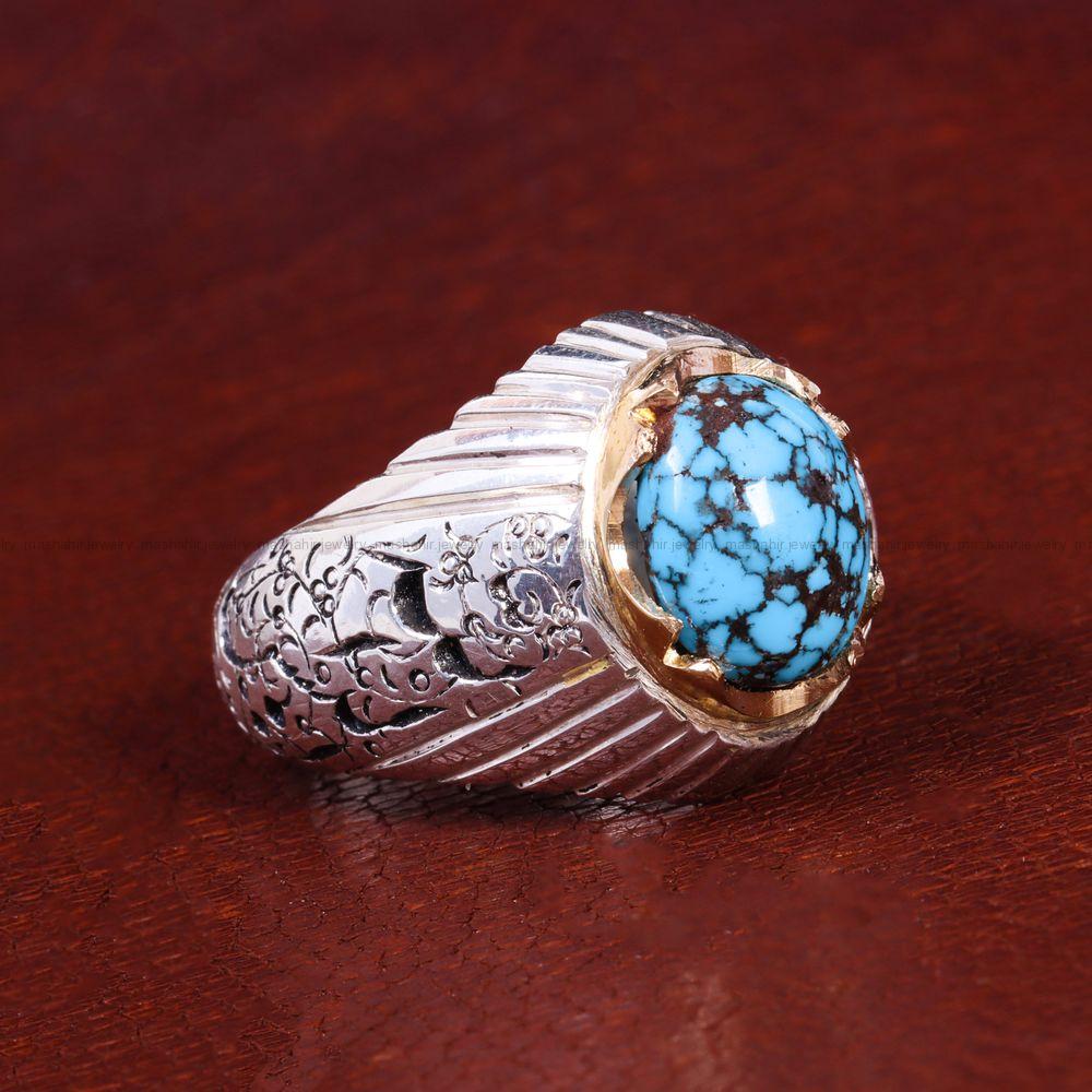 انگشتر فیروزه شجری مردانه کد 13777