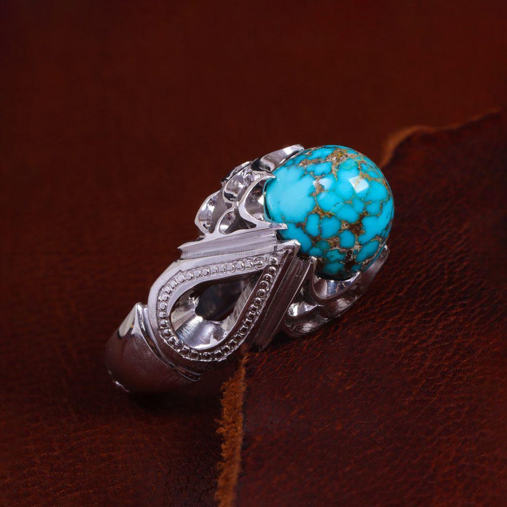 انگشتر فیروزه شجری مردانه کد 13785