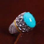 انگشتر فیروزه عجمی مردانه کد 13792