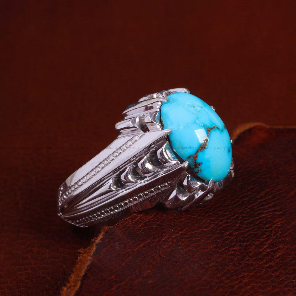 انگشتر فیروزه شجری مردانه کد 13796