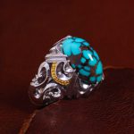 انگشتر فیروزه شجری مردانه کد 13808