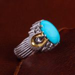 انگشتر فیروزه عجمی مردانه کد 13809