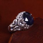 انگشتر ياقوت کبود مردانه کد 13811
